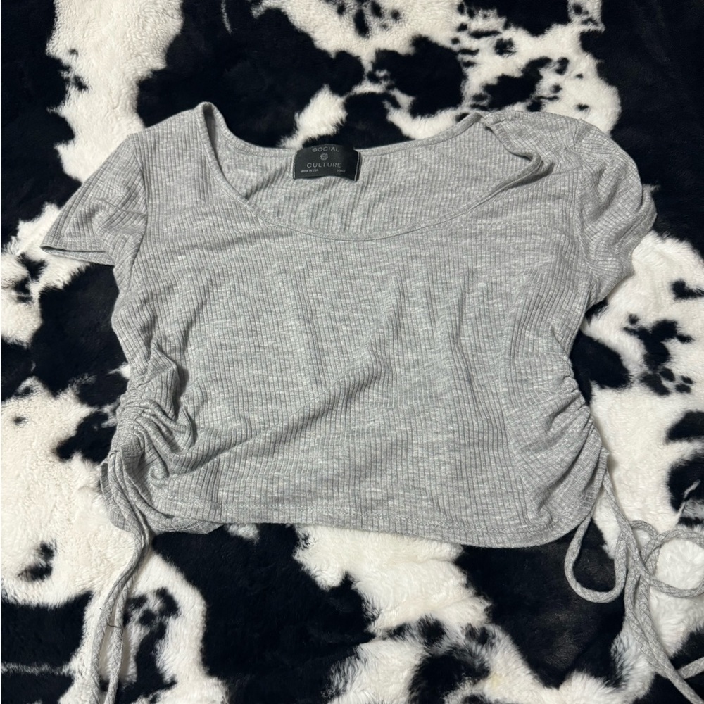 Gray crop top